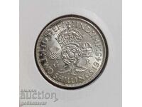 Marea Britanie 2 Shillings 1945 Argint ! UNC