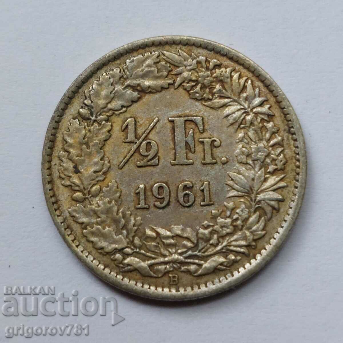 1/2 франк сребро Швейцария 1961 B - сребърна монета #4