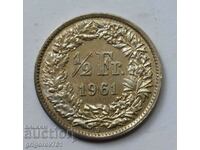 Ασημένιο φράγκο 1/2 Ελβετία 1961 Β - Ασημένιο νόμισμα #6