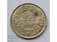 1/2 Franc Silver Switzerland 1959 B - Silver Coin #7