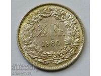 1/2 Franc Silver Switzerland 1960 B - Silver Coin #10