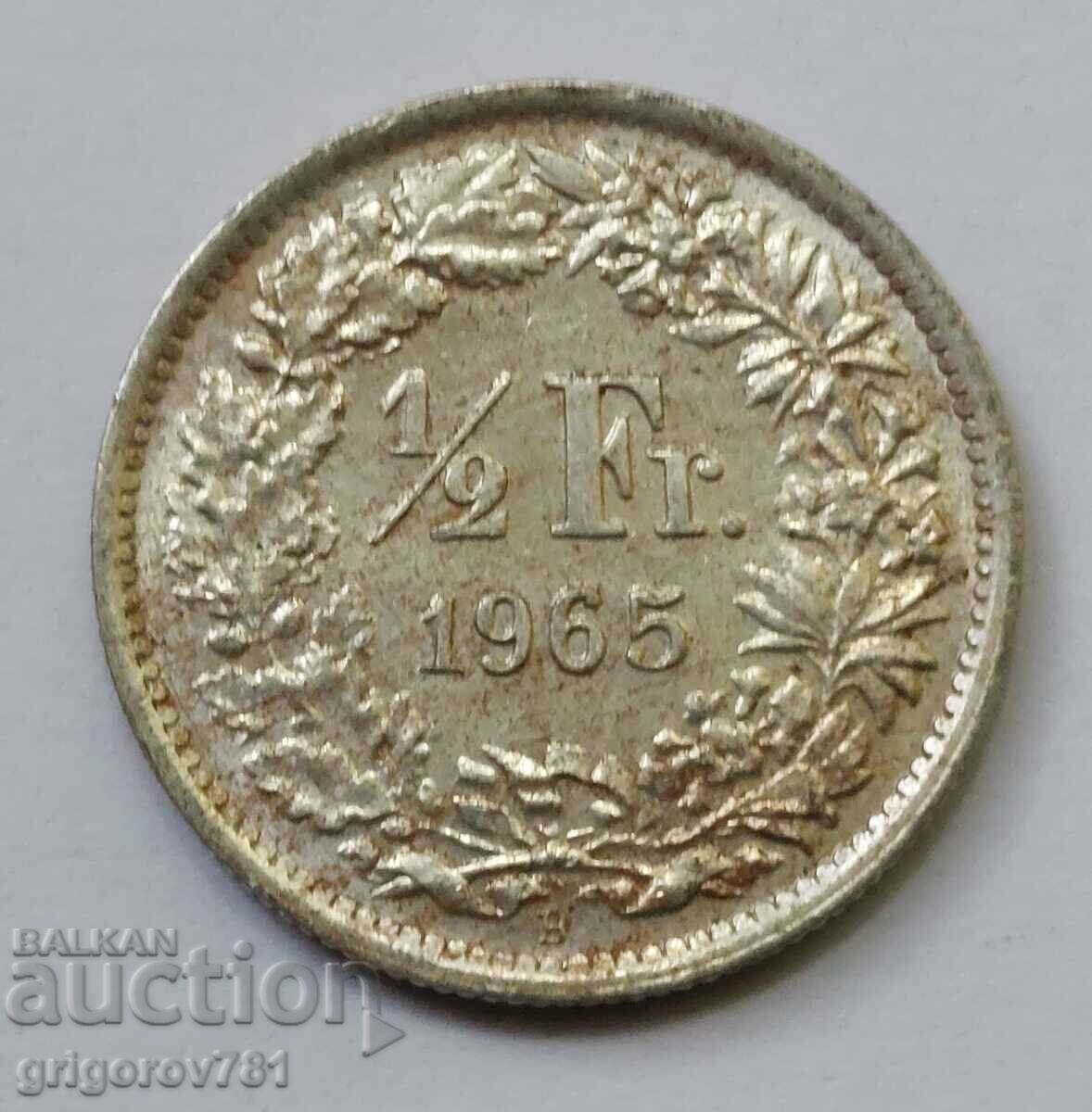 1/2 франк сребро Швейцария 1965 B - сребърна монета #12