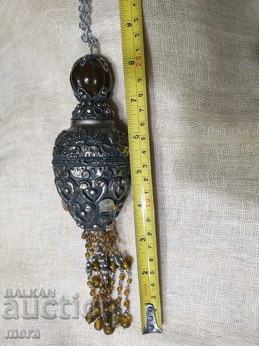 A large beautiful pendant with semi-precious stones - 5