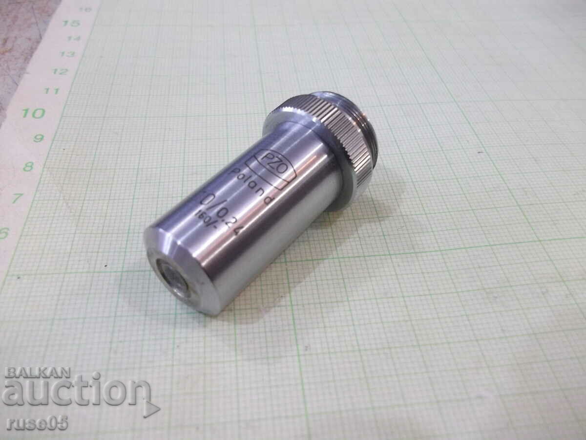 Lentila de microscop ( PZO - Polonia - 10/0,24 - 160/- ) - 6 Lentila de microscop ( PZO - Polonia - 10/0,24 - 160/- ) - 6