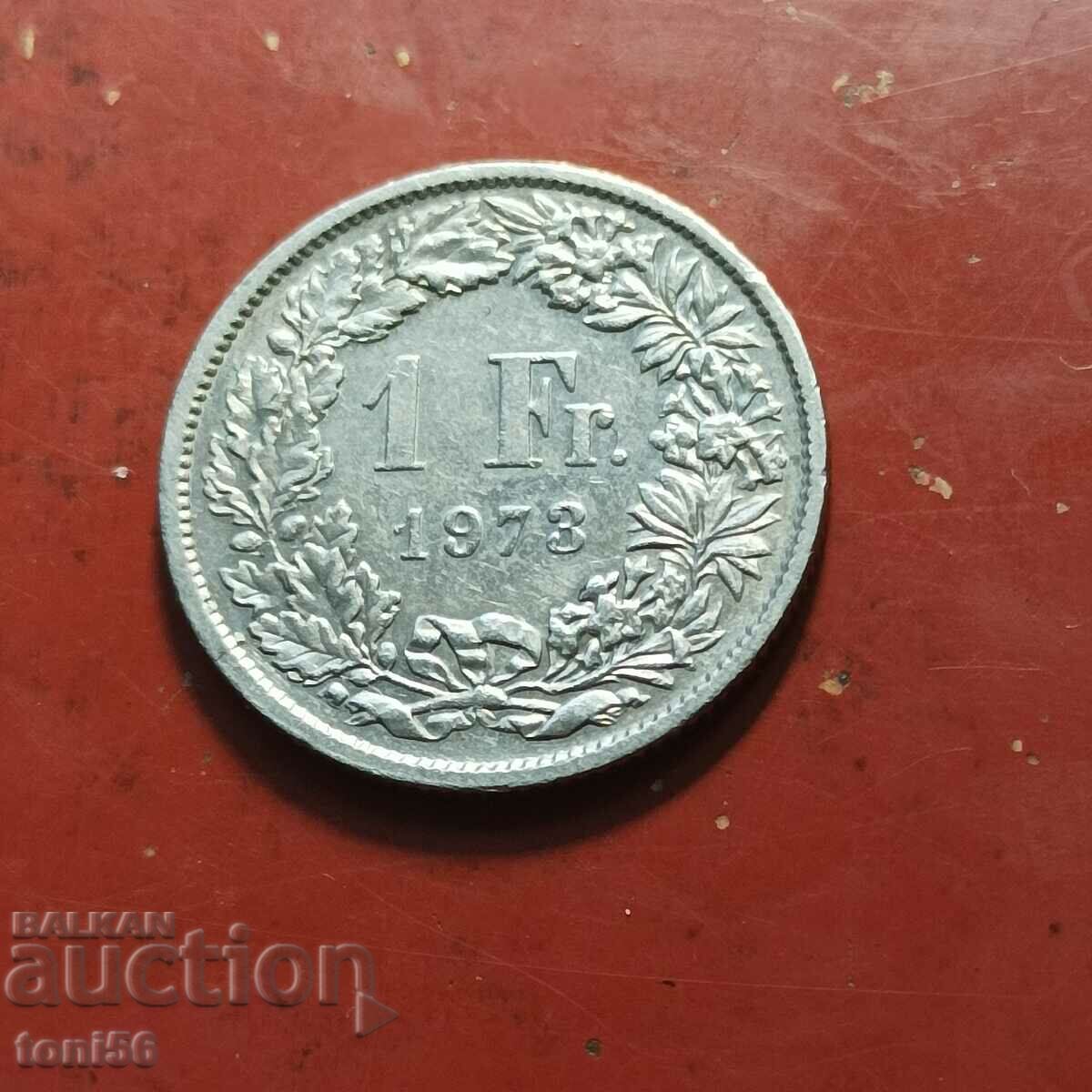 Швейцария 1 франк 1973 UNC