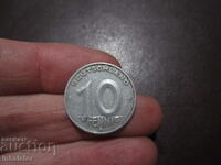 1950 10 pfennig GDR litera - E - SCRISOARE rară