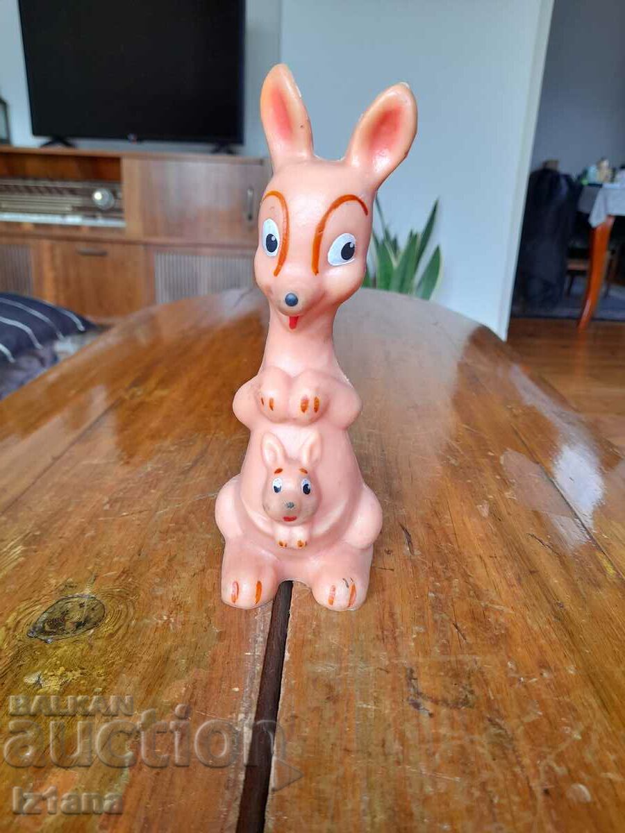 Old rubber kangaroo toy