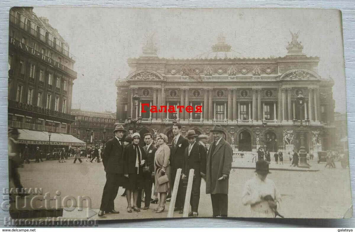 1928 OLD PHOTO PARIS BULGARI IN FRONT OF THE PARIS OPERA B990
