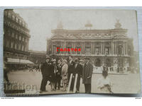 1928 FOTO VECHE PARIS BULGARI ÎN FAȚA OPEREI DIN PARIS B990