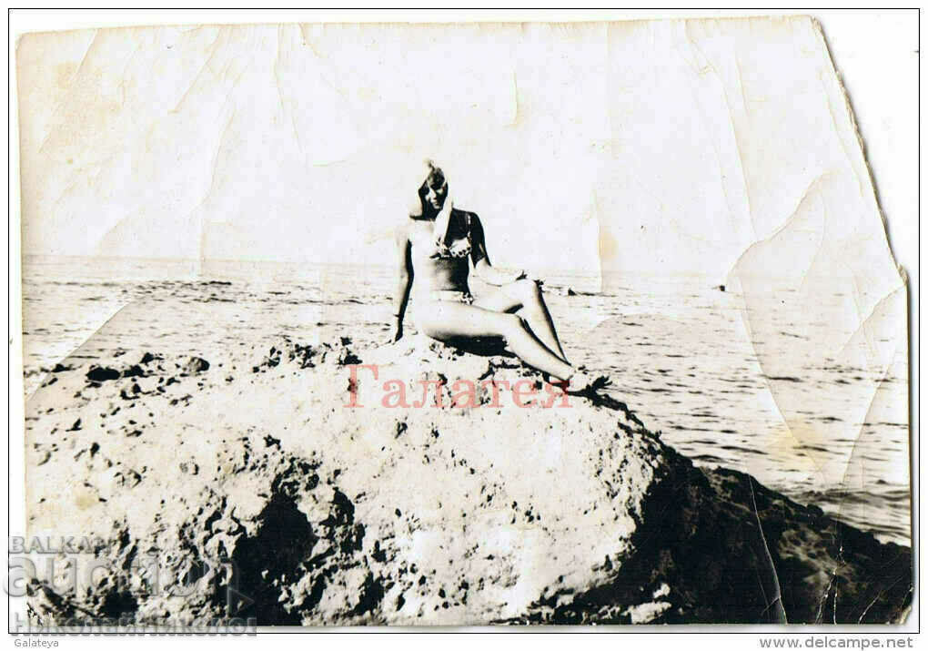 1970 OLD PHOTO LOZENETS ΚΟΜΠΙ ΜΕ ΜΑΓΙΟ AT SEA G000