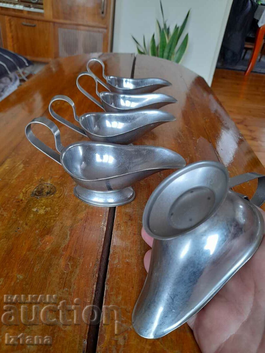 Old stainless saucer, saucers - 5 Old stainless saucer, saucers - 5