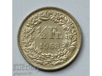 Ασημένιο φράγκο 1/2 Ελβετία 1963 Β - Ασημένιο νόμισμα #42