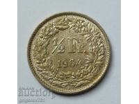 Ασημένιο φράγκο 1/2 Ελβετία 1964 Β - Ασημένιο νόμισμα #58