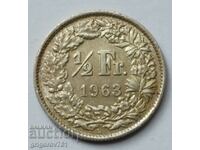 1/2 Franc Silver Switzerland 1963 B - Silver Coin #62