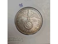Германия Трети райх! 5 марки 1937г Сребро.