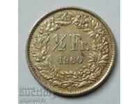 Ασημένιο φράγκο 1/2 Ελβετία 1960 B - Ασημένιο νόμισμα #64