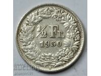 1/2 франк сребро Швейцария 1950 B - сребърна монета #68