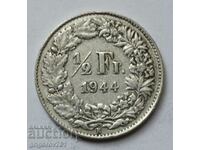 1/2 Franc Silver Switzerland 1944 B - Silver Coin #71