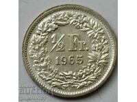 Ασημένιο φράγκο 1/2 Ελβετία 1965 Β - Ασημένιο νόμισμα #77