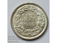 Ασημένιο φράγκο 1/2 Ελβετία 1966 Β - Ασημένιο νόμισμα #79
