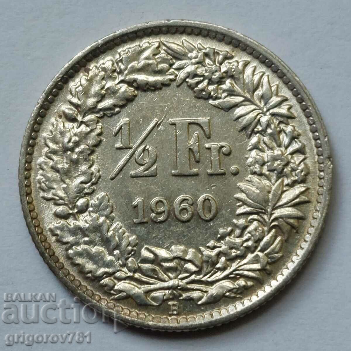1/2 франк сребро Швейцария 1960 B - сребърна монета #80