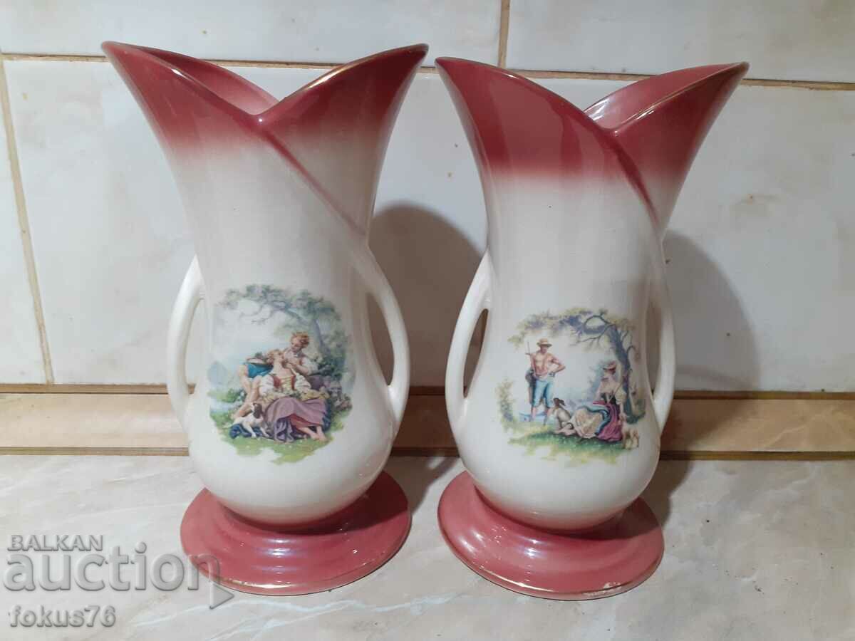 Pair of vases old English porcelain excellent with markings