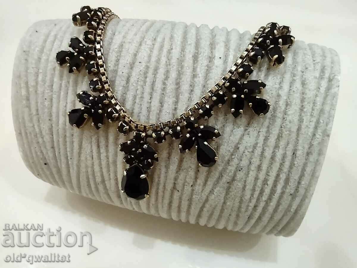 Old elegant necklace with dark red accents and - 5 Old elegant necklace with dark red accents and - 5