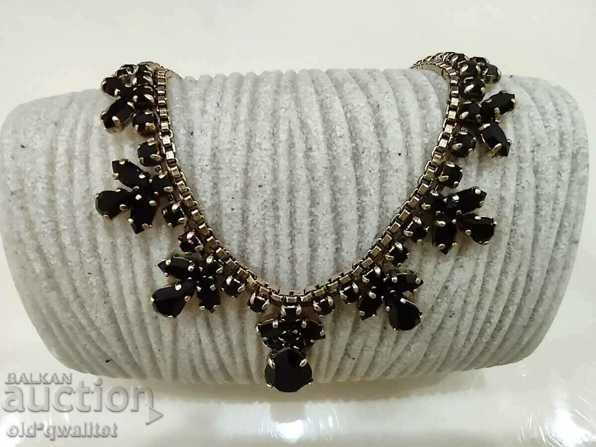 Old elegant necklace with dark red accents and - 6 Old elegant necklace with dark red accents and - 6