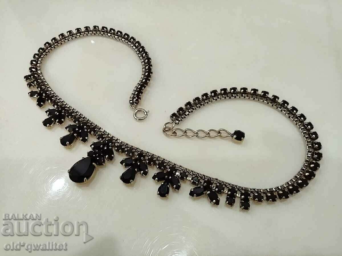 Old elegant necklace with dark red accents and - 7 Old elegant necklace with dark red accents and - 7