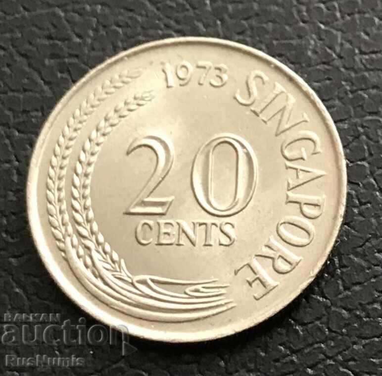 Сингапур. 20 цента 1973 г.