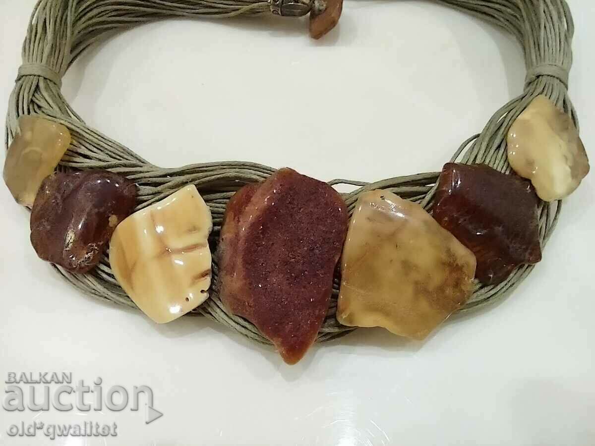 Auction Old elegant necklace with Amber and bronze elements Auction Old elegant necklace with Amber and bronze elements