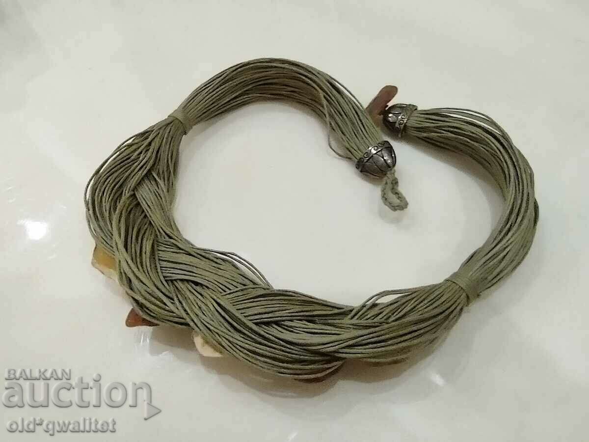 Old elegant necklace with Amber and bronze elements - 5 Old elegant necklace with Amber and bronze elements - 5