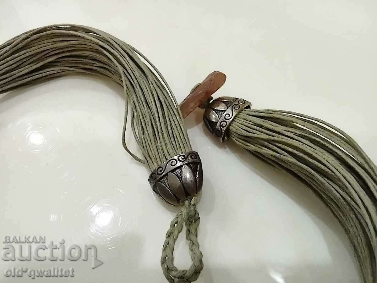 Old elegant necklace with Amber and bronze elements - 7 Old elegant necklace with Amber and bronze elements - 7