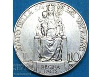 10 Lira 1935 Vatican Pontiff Pius XI Silver