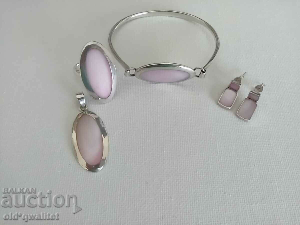 Auction Locket, Ring, Bracelet, Silver 925 with mother of pearl Auction Locket, Ring, Bracelet, Silver 925 with mother of pearl