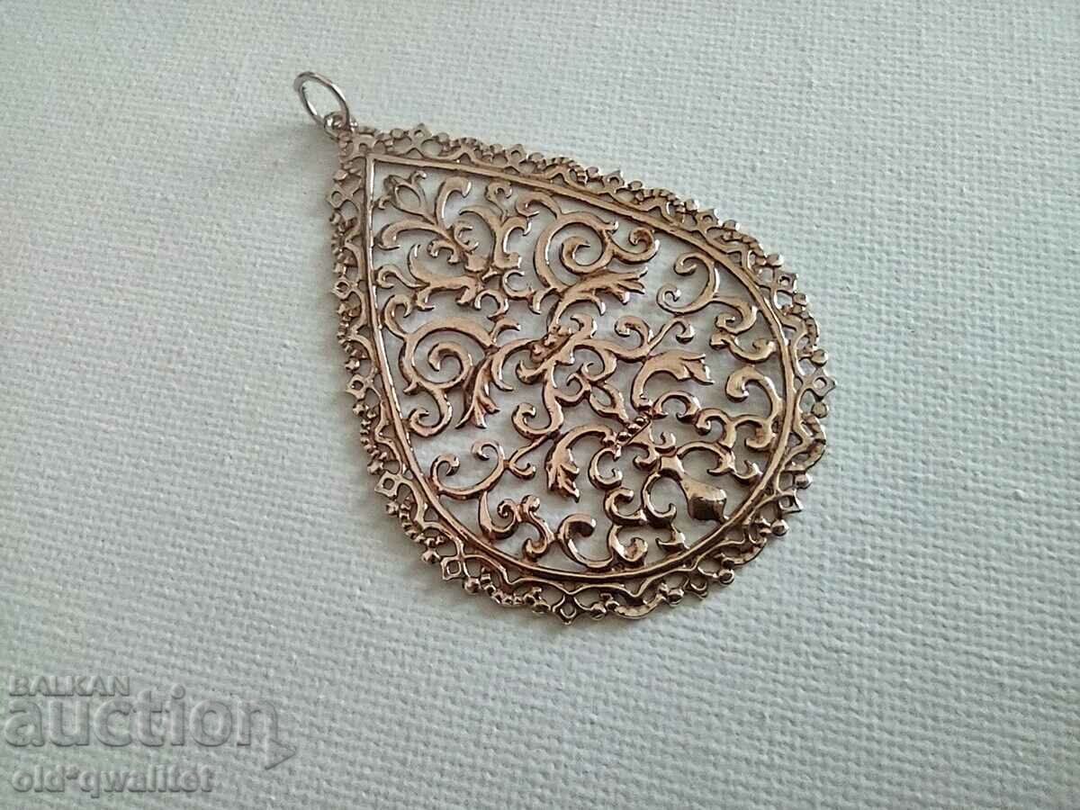 Auction Locket, Silver 925 with gold plating, large Auction Locket, Silver 925 with gold plating, large