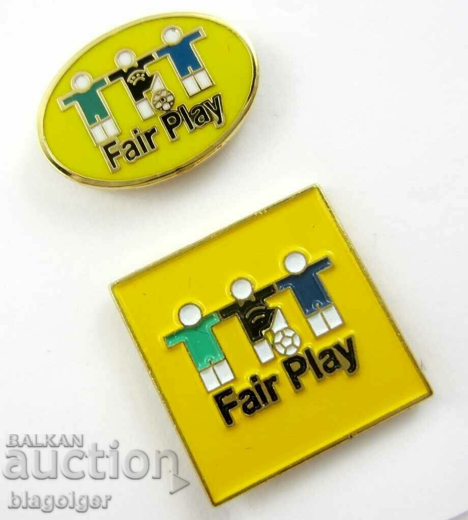 Доставка на UEFA-УЕФА-FAIR PLAY-Официални Футболни значки-Лот 2 значки Доставка на UEFA-УЕФА-FAIR PLAY-Официални Футболни значки-Лот 2 значки