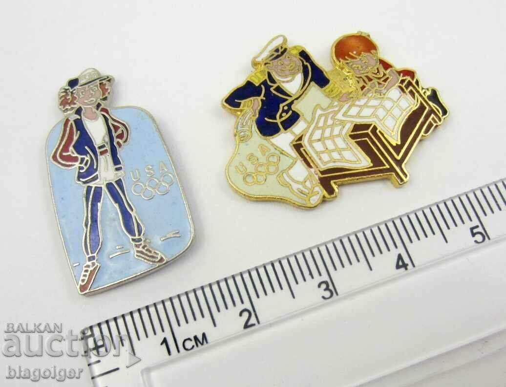 Olympic Badges-USA-Lot of 2 Badges-Email with price 11.00 BGN | € 5.62