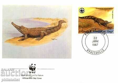 Delivery of Congo 1987 - 4 pieces FDC Complete series - WWF Delivery of Congo 1987 - 4 pieces FDC Complete series - WWF