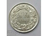 1/2 Franc Silver Switzerland 1958 B - Silver Coin #122