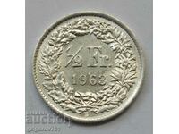 1/2 Franc Silver Switzerland 1963 B - Silver Coin #135