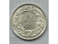 1/2 Franc Silver Switzerland 1958 B - Silver Coin #136