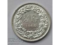 1/2 Franc Silver Switzerland 1960 B - Silver Coin #140
