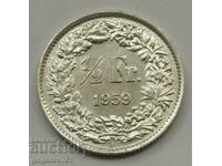 1/2 Franc Silver Switzerland 1959 B - Silver Coin #148