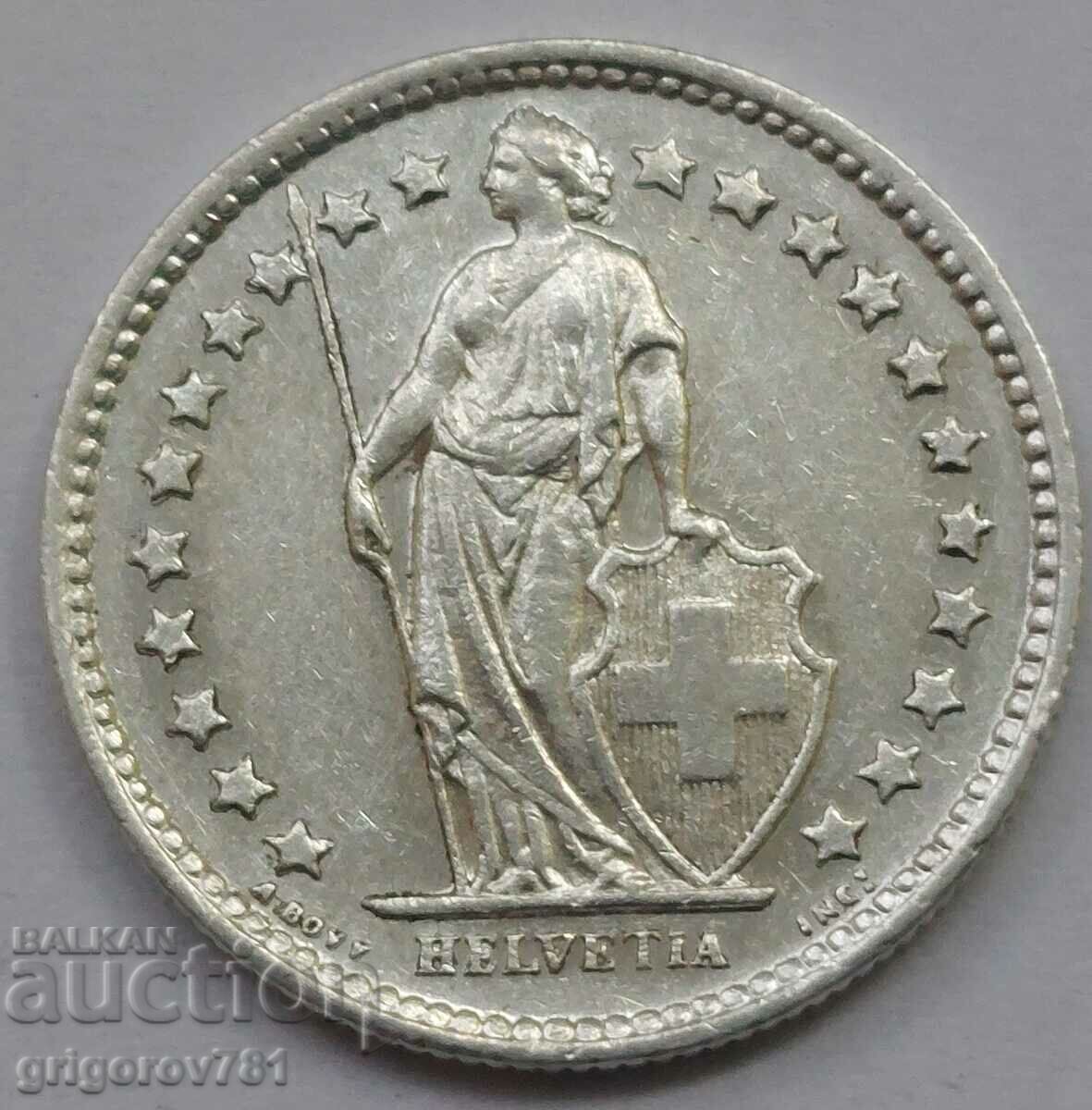 1/2 Franc Argint Elveția 1958 B - Monedă de argint #155 cu preț € 3.83 | 7.49 BGN