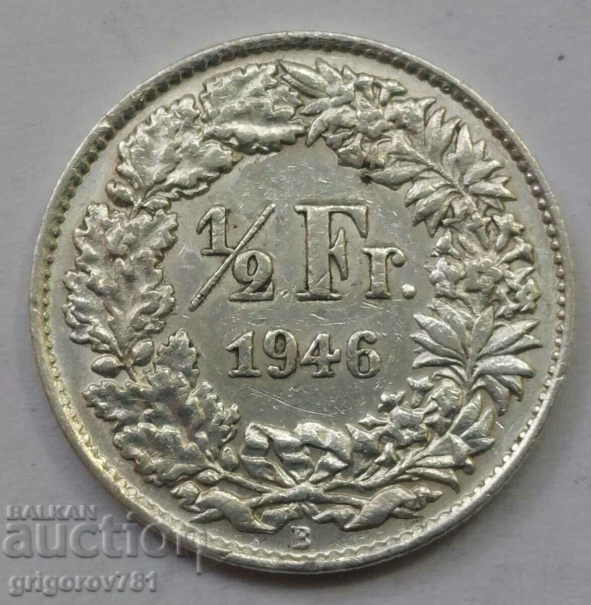 1/2 Φράγκο Ασήμι Ελβετία 1946 Β - Ασημένιο νόμισμα #159
