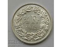 1/2 Franc Silver Switzerland 1963 B - Silver Coin #160
