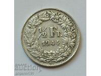 1/2 Franc Silver Switzerland 1944 B - Silver Coin #173
