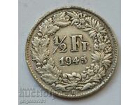 1/2 Franc Silver Switzerland 1945 B - Silver Coin #179
