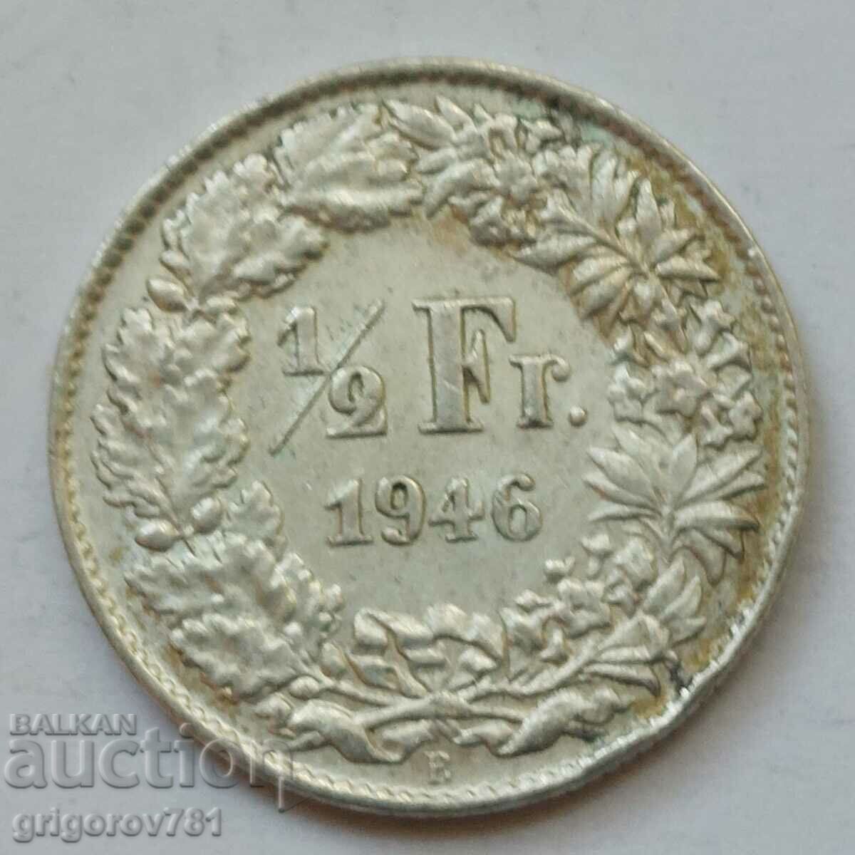 1/2 Franc Argint Elveția 1946 B - Monedă de argint #181